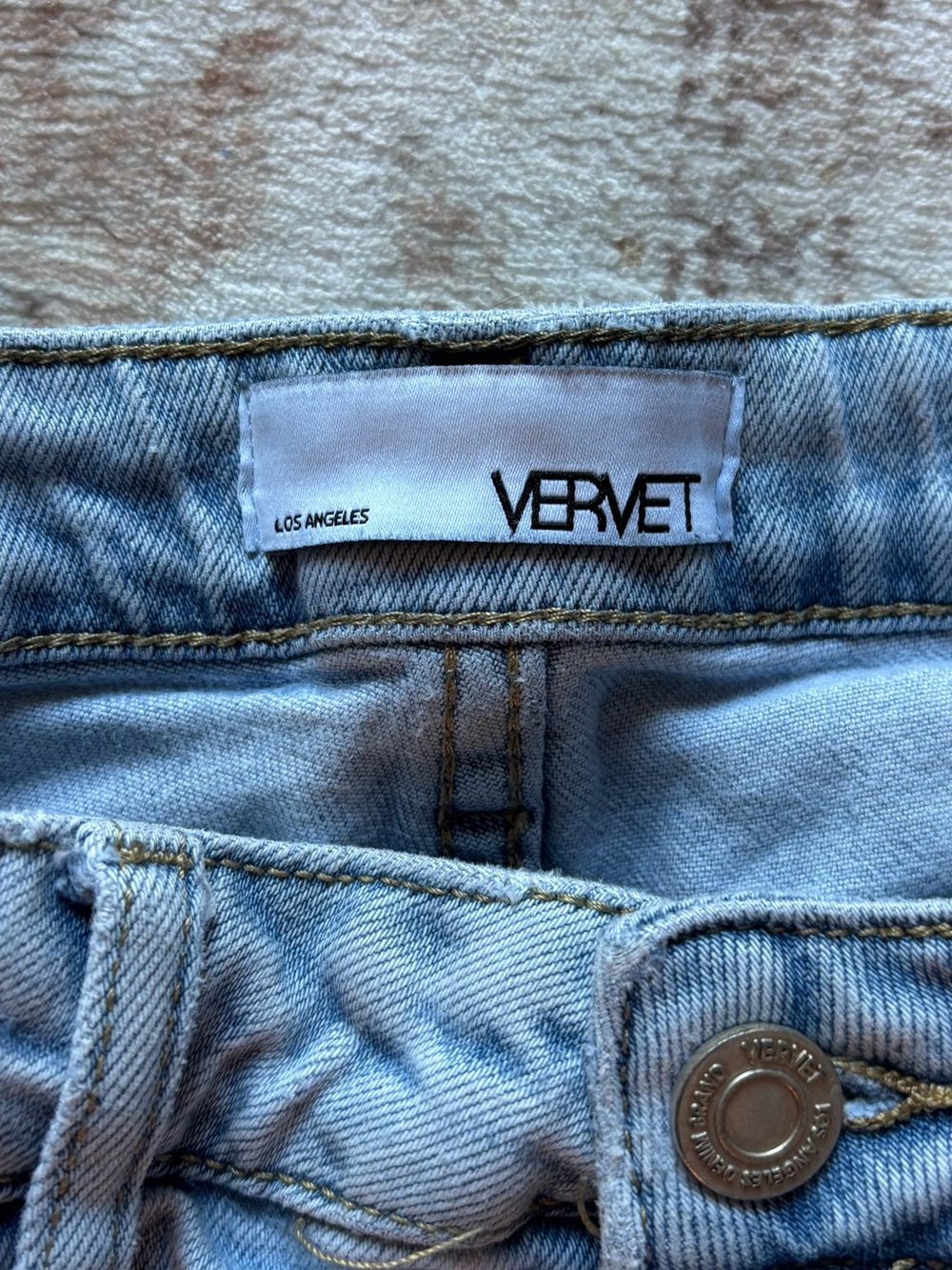 Light Wash Distressed Flare Jeans - Women's Wide Leg - Picture 4 of 4